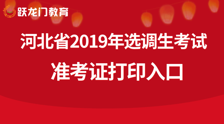 河北省2019年选调生选拔考试笔试准考证